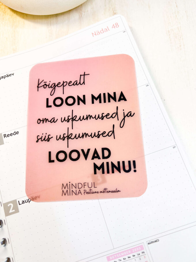 Eduka mõttega kaart, motivatsiooni kaart, inspiratsiooni kaart