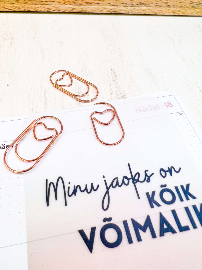 suured südamega metallist roosakuldsed kirjaklambrid