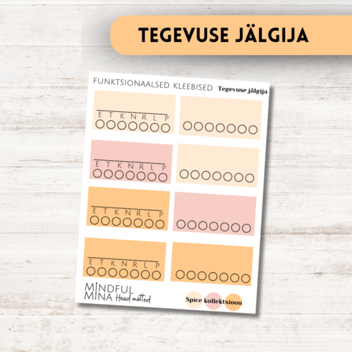 Funktsionaalsed märkmiku kleebised, planeerimise kleebised, tegevuse jälgija