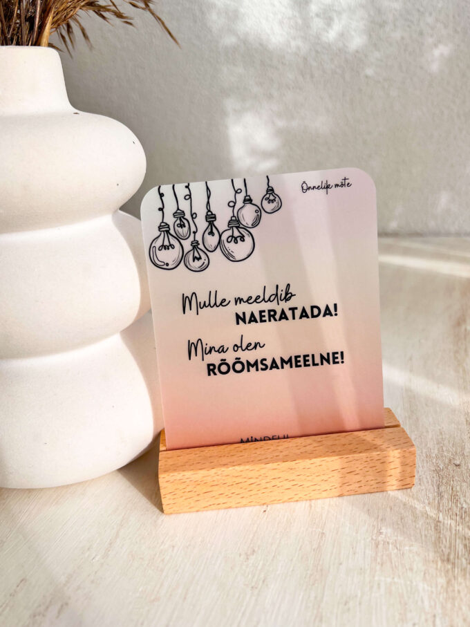 Heade mõtetega kaardid, õnnetunnet suurendavad mõtted, motivatsioonikaart