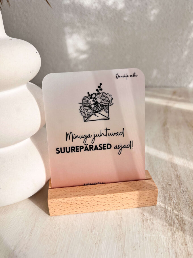 Heade mõtetega kaardid, õnnetunnet suurendavad mõtted, motivatsioonikaart