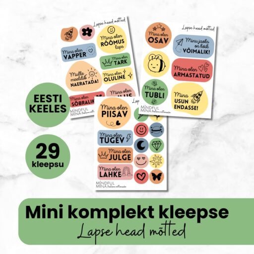 Motiveerivad märkmiku kleepsud, afirmatsiooni kleepsud, õnnelikud mõtted