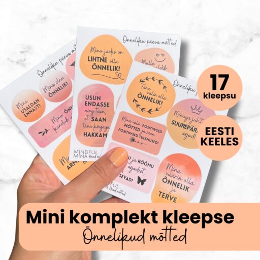 Motiveerivad märkmiku kleepsud, afirmatsiooni kleepsud, õnnelikud mõtted