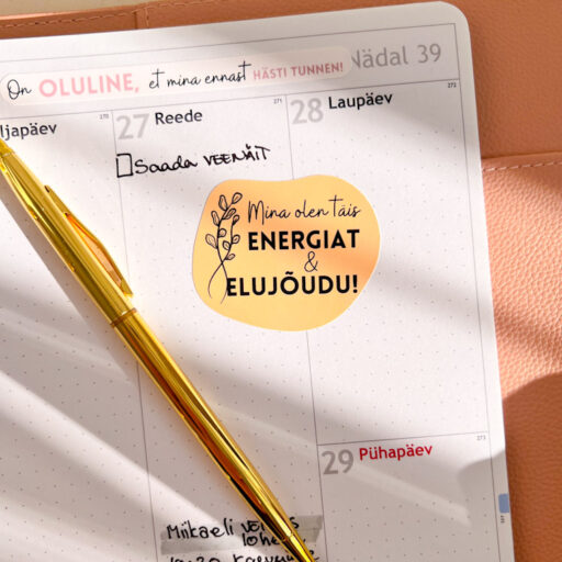 Õnnelike mõtetega märkmiku kleepsud, head mõtted, motiveerivad kleepsud