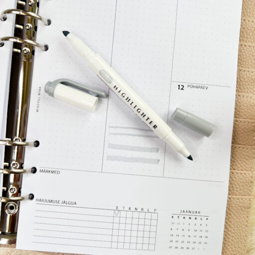 Hele hall kahepoolne marker-highlighter