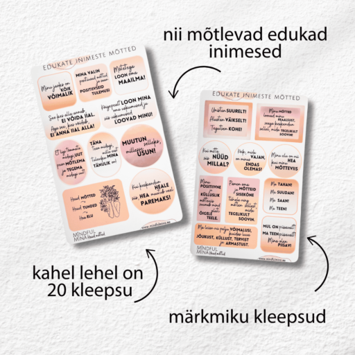 Märkmiku kleepsud edukad mõtted, motiveerivad kleepsud