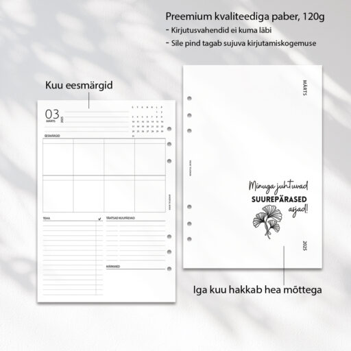 Funktsionaalne rõngasplaneerija 2025 – minimalistlik ja praktiline lahendus organiseeritud aastaks!