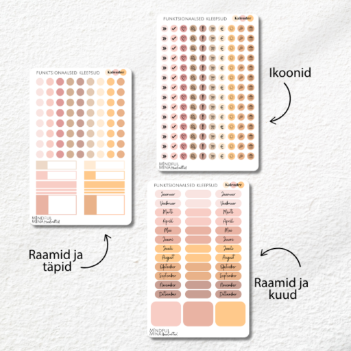 Funktsionaalsed märkmiku kleepsud, kalendri komplekt 377 kleepsu