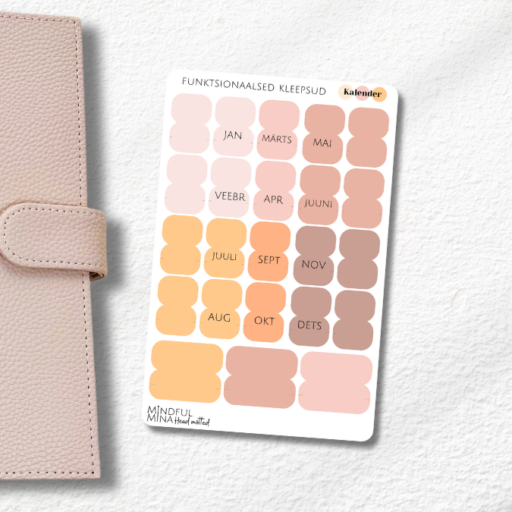 Märkmiku kleepsud vahelehe märgistajad kuudega