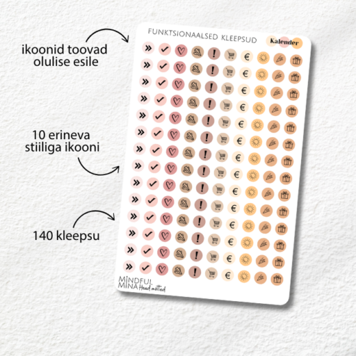 Märkmiku kleepsud ikoonid