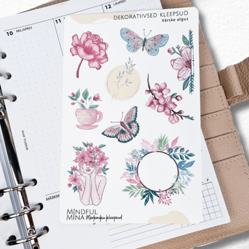 Dekoratiivsed märkmiku kleebised, stiilsed kleepsud