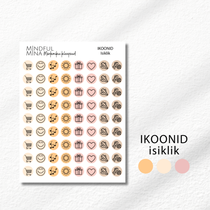Märkmiku kleepsud ikoonid, funktsionaalsed märkmiku kleepsud