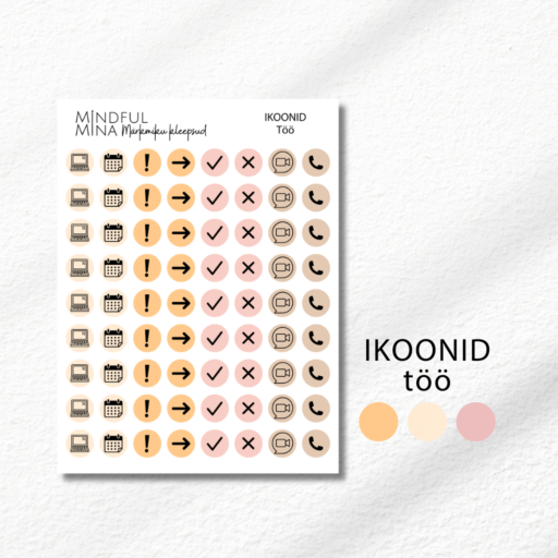 Märkmiku kleepsud ikoonid, funktsionaalsed märkmiku kleepsud